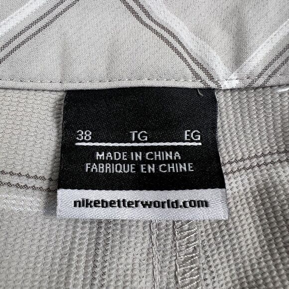 Nike Golf Short Men’s 38 Gray Check Dri‎ Fit 12” Inseam Chino - Picture 7 of 15